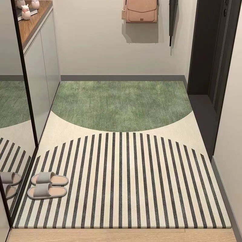 Light luxury crystal velvet floor mat household non-slip wear-resistant cut hallway floor mat stain-resistant washable entrance door mat