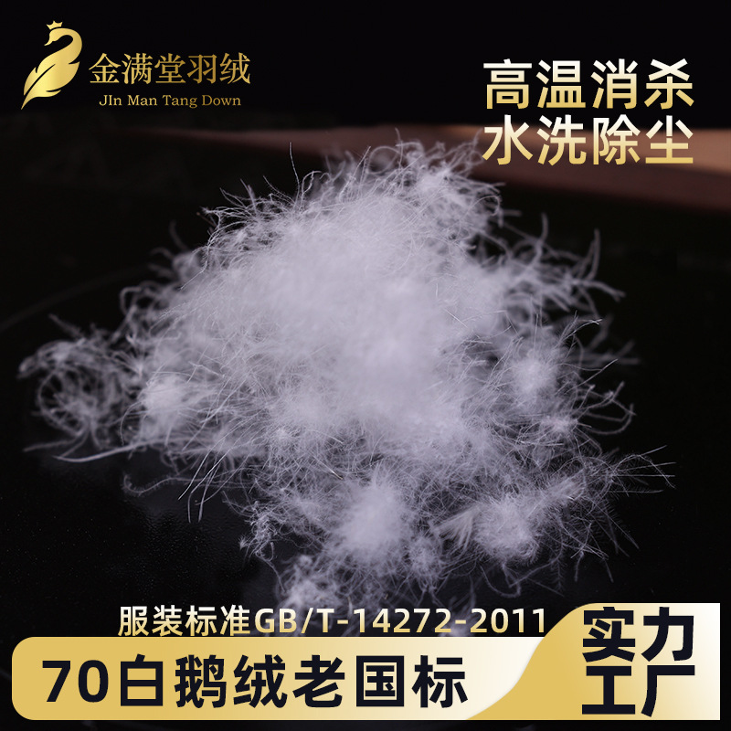 Manufacturer Supplies 70% Pure White Goose Down, Meeting Old National Standards and Guangdong Inspection Standards, Large-Sized Loose down Filling Material, Wholesale