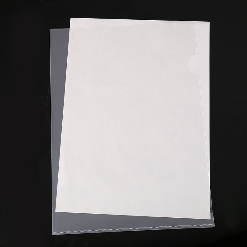 Picture of A4 single clip L-shaped folder printable LOGO file protective cover transparent single clip two-page clip manufacturers