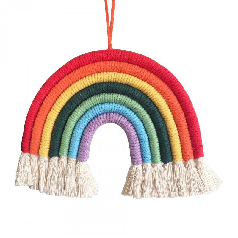 Picture of Rainbow Decoration Ins Unicorn Pendant Home Kidsren's Room Decoration Pendant Hand-Woven Rainbow Pendant Wall Decoration