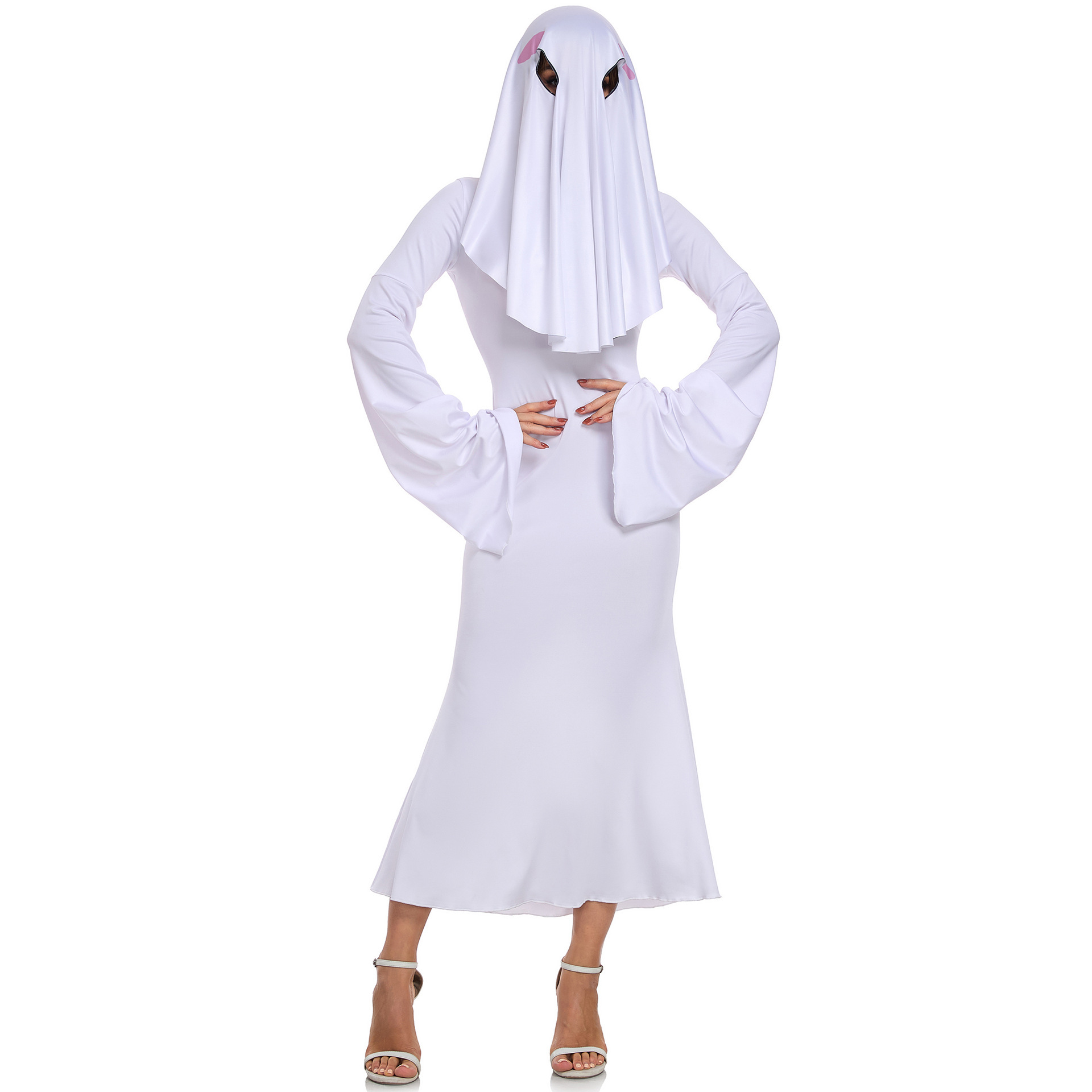 Picture of S-Xl White Ghost Girl Cosplay Suit Mrs. Apricot Cute Ghost Dress Female Cos Suit Halloween Costume