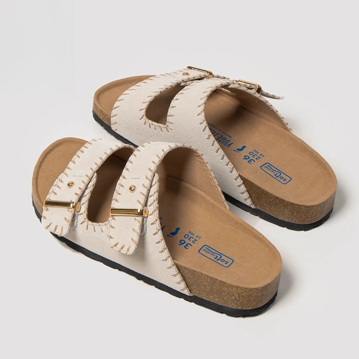 Thick-Soled Birkenstock Slippers for Women's Outer Wear, High-End 2024 French Style Beautiful Sandals and Slippers for Summer Outer Wear, Fashionable Beach Shoes for Women