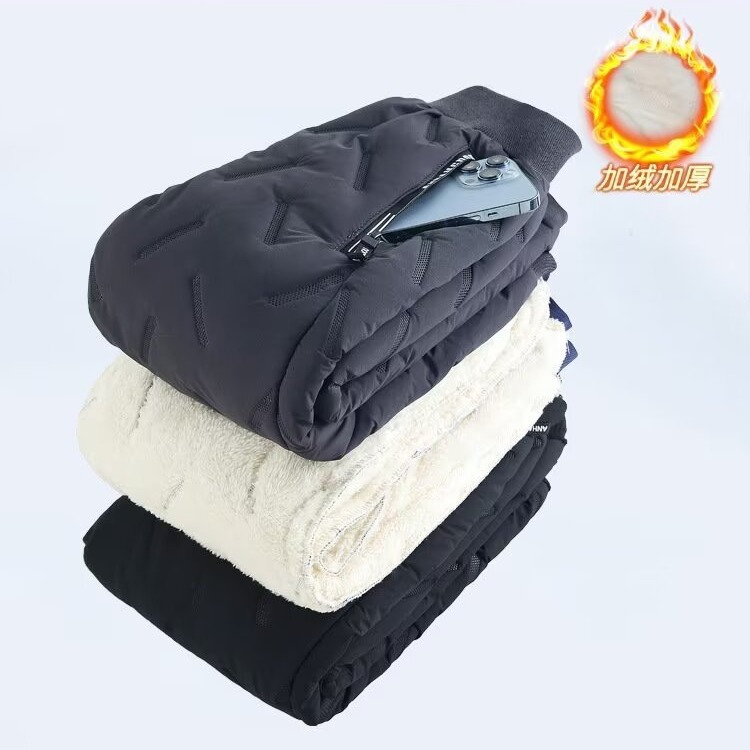 Children's Cotton Pants Boys and Girls fleece-lined Thickened Pants Winter Outer Wear Large Children's Wear Cotton Lamb Fleece Warm Cotton Pants