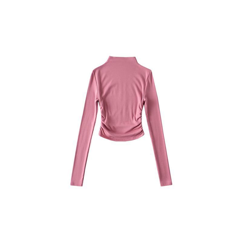 Picture of Pure sexy tight slimming small turtleneck Spring and Autumn new fashion short navel bottoming shirt long sleeve T-shirt top