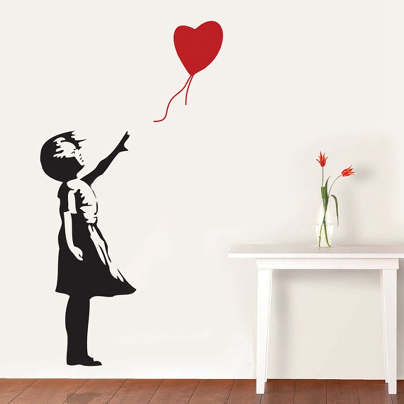 Girl Love balloon wall stickers street graffiti home decoration wall stickers cross-border stickers AL1405
