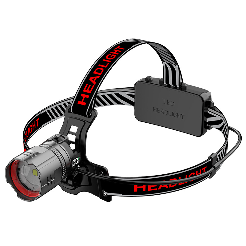 New strong light led white laser headlight aluminum alloy fast charging highlight telescopic zoom wave induction headlight