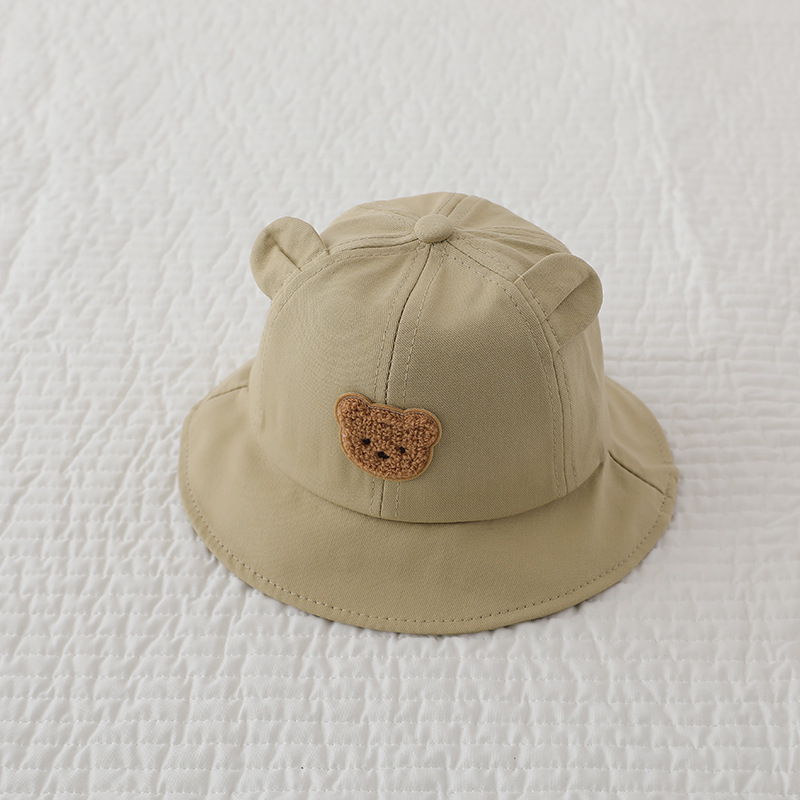 Picture of Fisherman hat ear stickers bear spring and autumn children sun hat boys baby basin hat Girls cute super cute fisherman hat