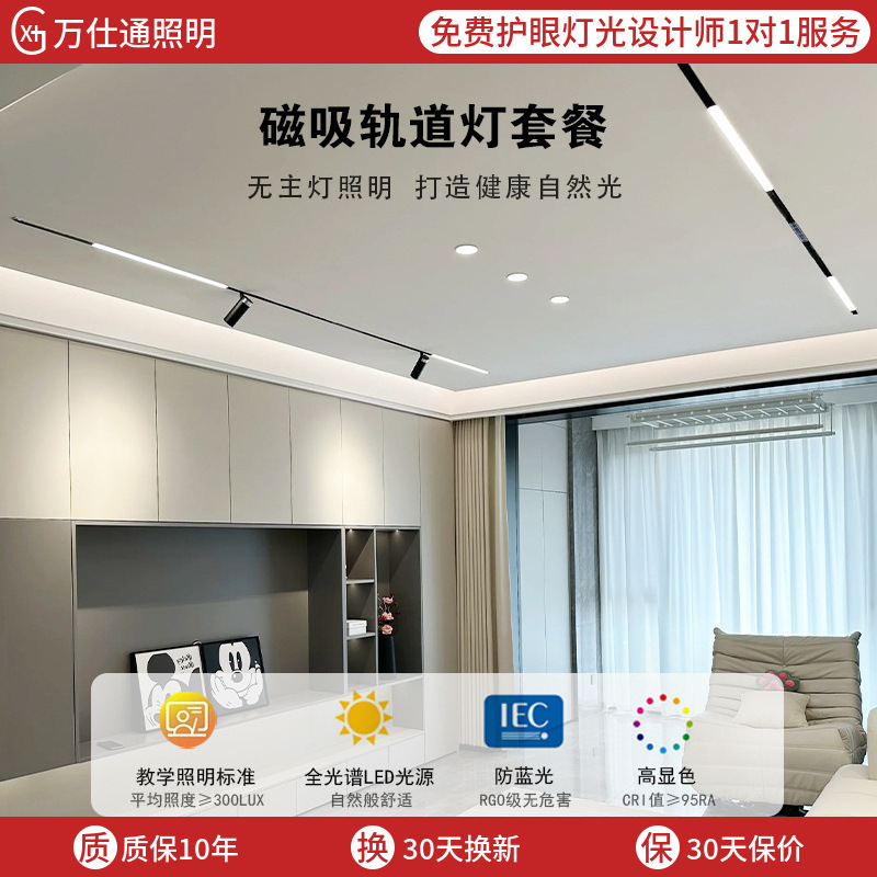 Embedded Magnetic Track Light Home Living Room Dining Room Bedroom Led Main Light Lighting Zhongshan Ancient Town Light Warm Light