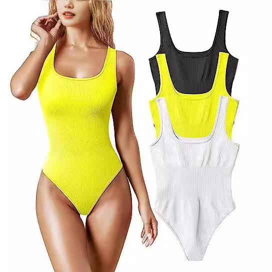 Picture of Europe and the United States cross-border foreign trade 2023 Amazon summer AliExpress women's U-collar sleeveless vest tight jumpsuit