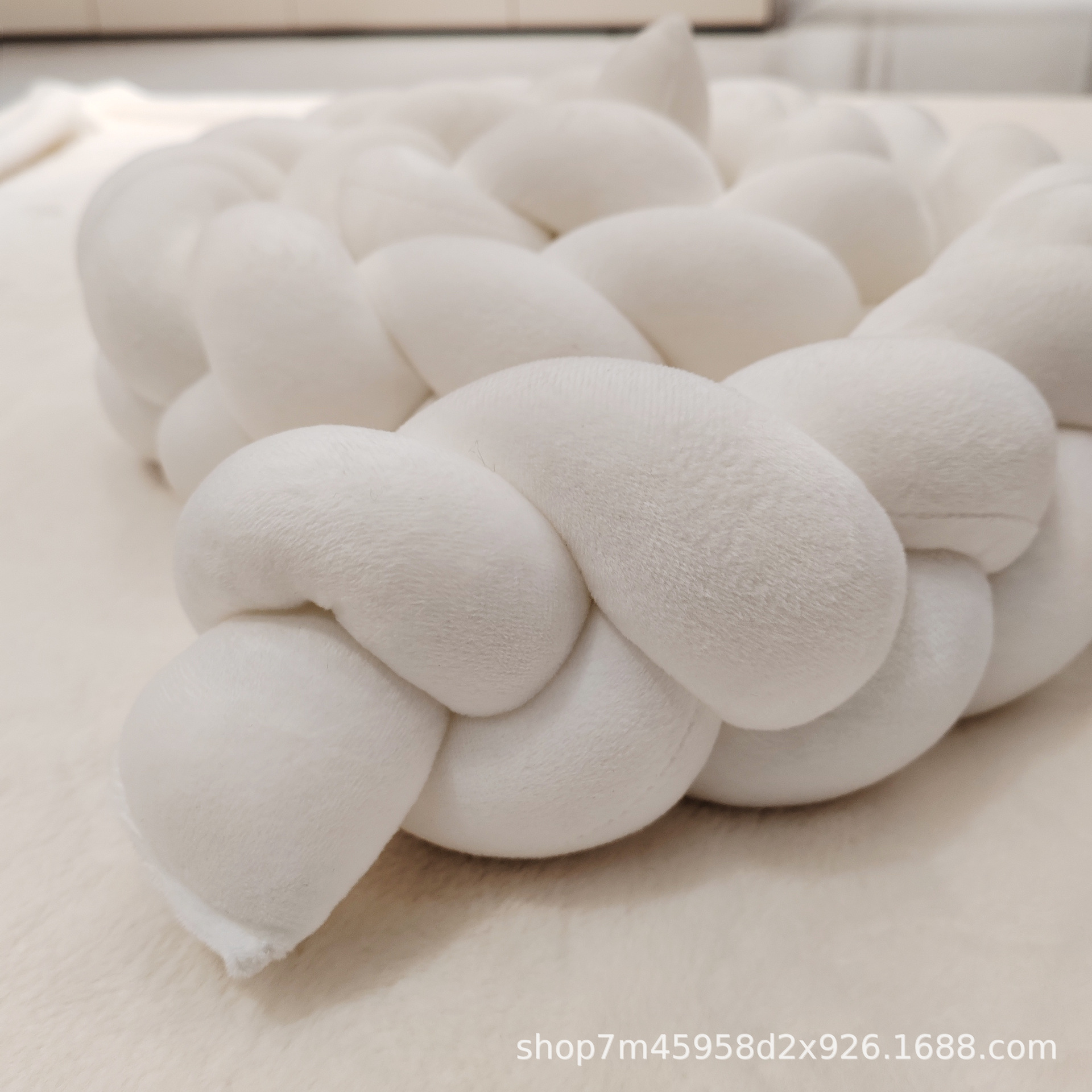 Picture of Baby Bed Circumference ins New Hand-Woven Long Knotted Ball Three-strand Brait Anti-collision Soft Bag Baby Bed Circumference