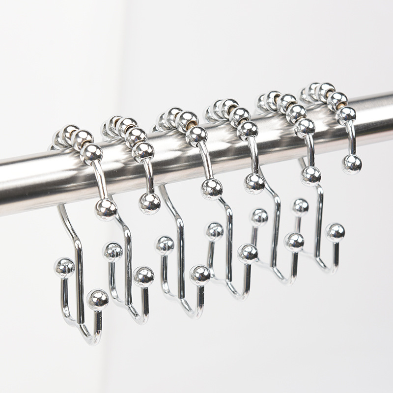 Picture of Cross-border source stainless steel shower curtain double Hook Mountain hook shower curtain hook curtain hook 8 Zhushan double hook