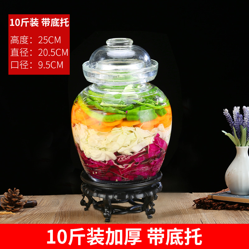 Picture of Sealed glass pickle jar transparent pickle jar thickened large household pickle pickle jar with lid for wholesale