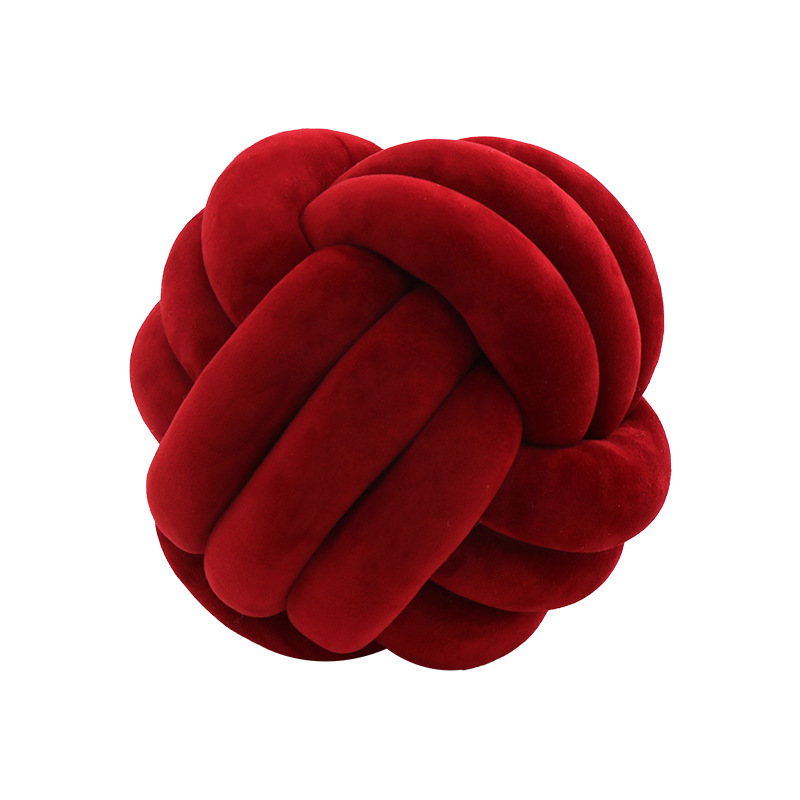 Picture of Ins Popular Three-Strand Rope Knotted Round Ball Home Fabric Creative Hand-Woven Decorative Pillow Cushion Lumbar Cushion