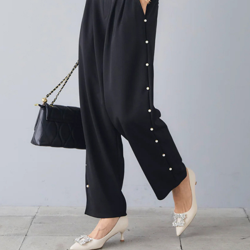 Multiplication New Pearl Decorated Women's Suit Women's Pants Professional White Collar Women's Pants
