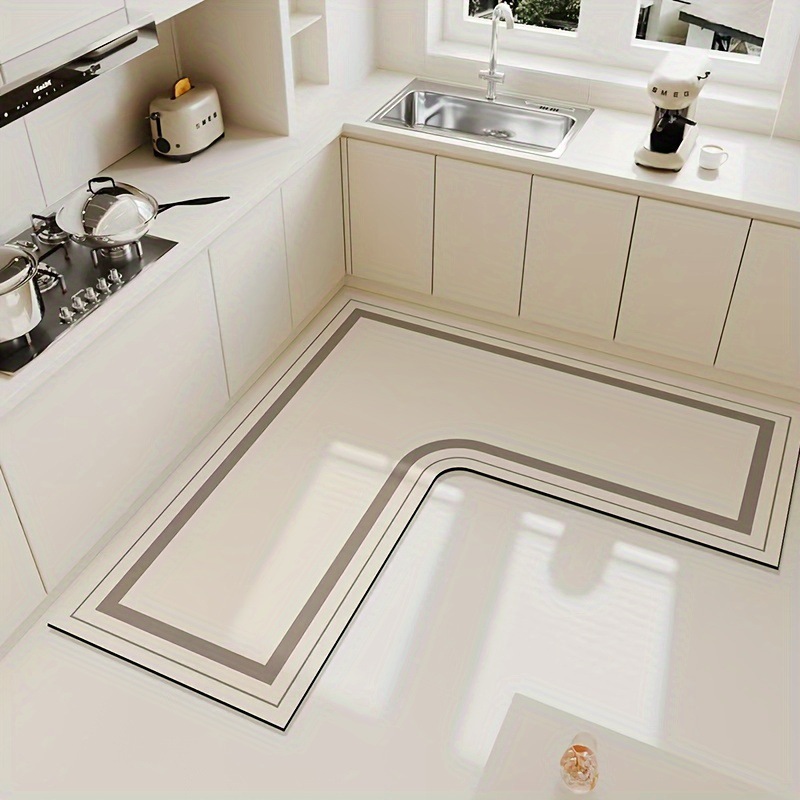 Kitchen Floor Mat l-shaped Diatom Mud Absorbent Mat Dirt-resistant and Easy-to-take-care Non-slip Foot Mat Cross-border Wholesale Quick-drying Kitchen Mat