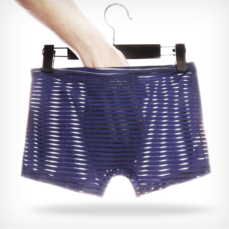 Picture of Youth Summer Men's Ice Silk Underwear One-piece Boxers Breathable Thin Sexy Transparent Boxer Underpants