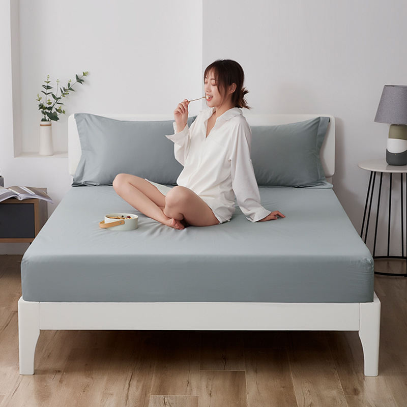 Picture of Water-washed cotton bed hat single-piece non-slip fixed bedspread bed sheet all-inclusive mattress Simmons dust-proof protective bed cover 1.8M