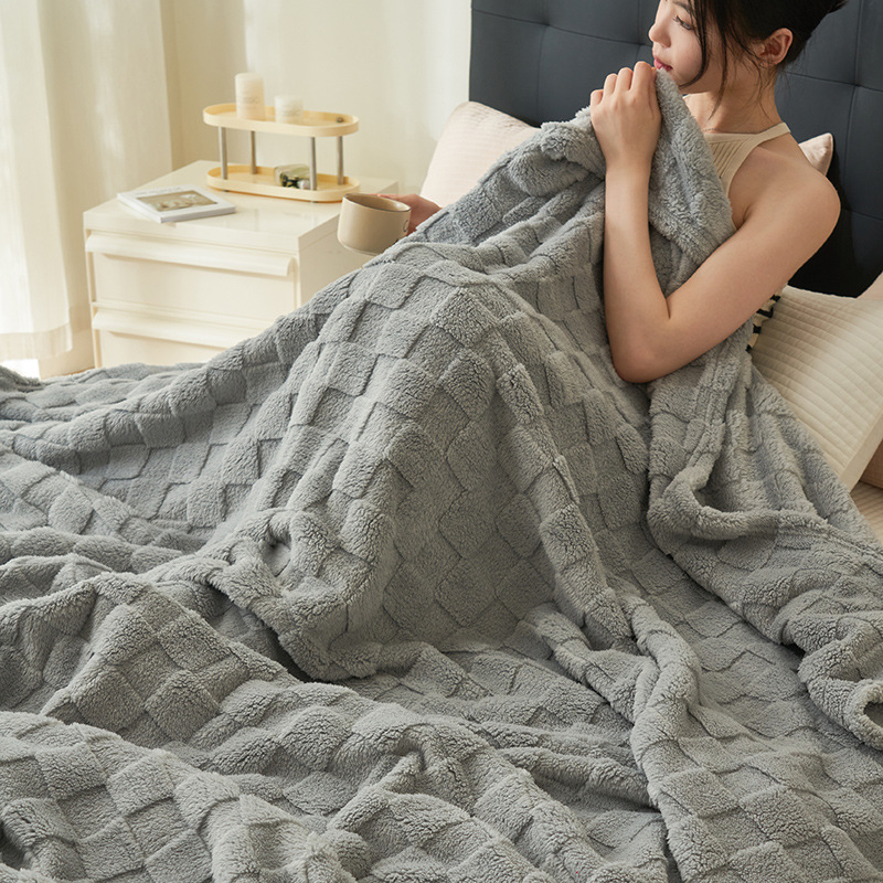 Picture of New Taff Velvet Waffle Velvet Multifunctional Blanket Gauke-Grey
