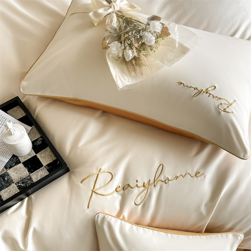 Picture of Light luxury 120 long-staple cotton quilt cover single piece pure cotton quilt cover solid color double-piece quilt cover Nantong bedding