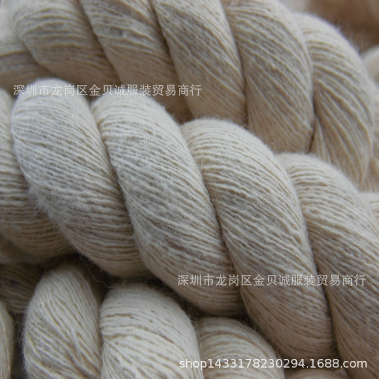 20mm Pure Cotton Three-Strand Twisted Rope Craft Pure Cotton Thick Rope Shoe Material Rope Decorative Top Vintage Thick Rope Multi-Purpose
