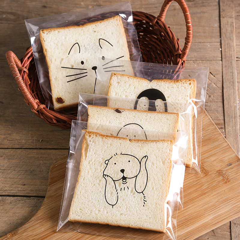 Picture of Transparent Self-sealing Bread Bag Dessert Bag Pineapple Soft European Toast Packaging Four-in-One Mixed 100 Pack