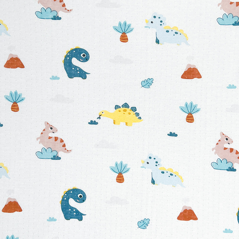 Picture of Cool Bamboo Fiber Fabric Jacquard Idea Fabric Cartoon Printed Baby Sweatshirt Short Sleeve Anti-mosquito Pants T-shirt Fabric