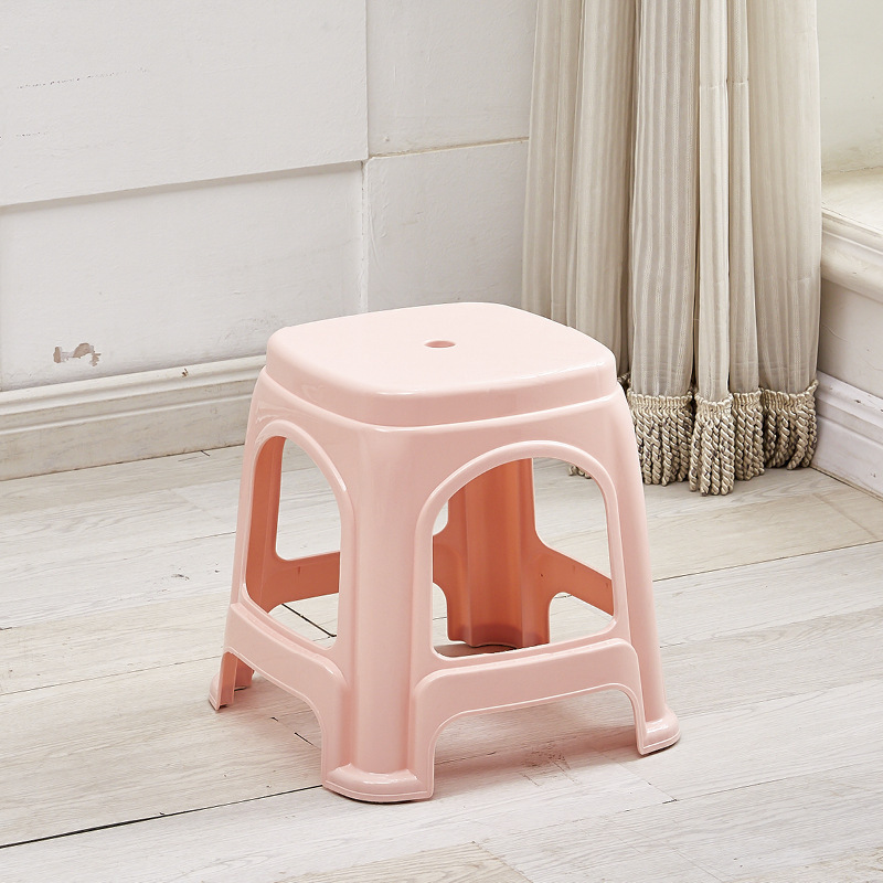 Picture of Plastic stool home thickened living room dining table Deng Zishuo material square bench chair simple cooked rubber small stool high stool