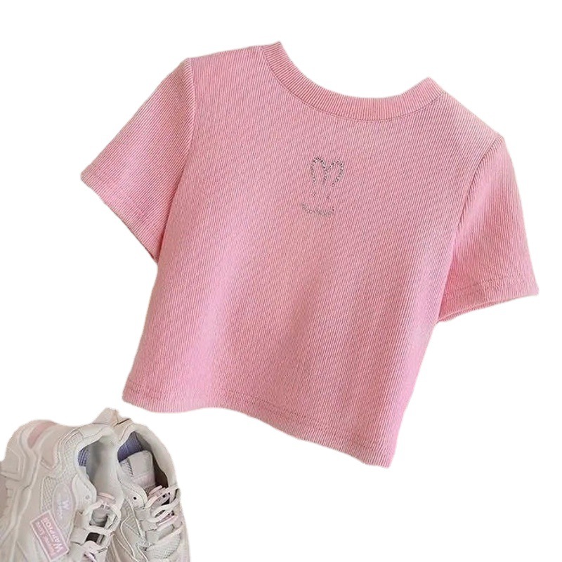 Girls Short-Sleeved Suit, Fashionable Summer Thin Top, Kidsren's Wide-Leg Pants, Fashionable Girl's Casual Sports Two-Piece Set