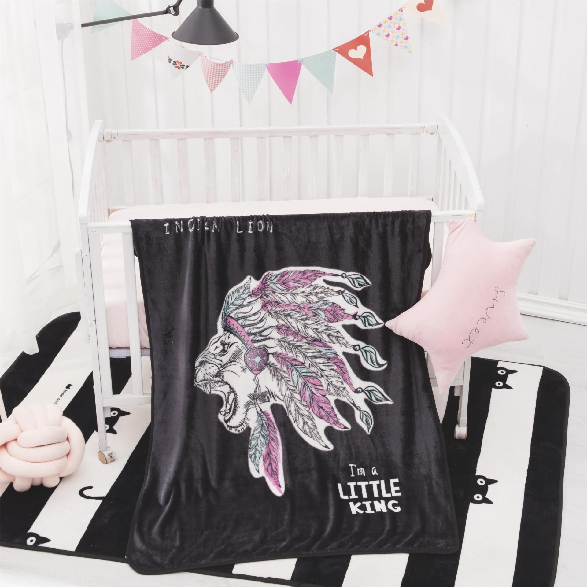 Picture of Children's Blanket Kindergarten Spring and Autumn Baby Coral Fleece Blanket Spring and Summer Single Layer Thin Blanket Office Nap