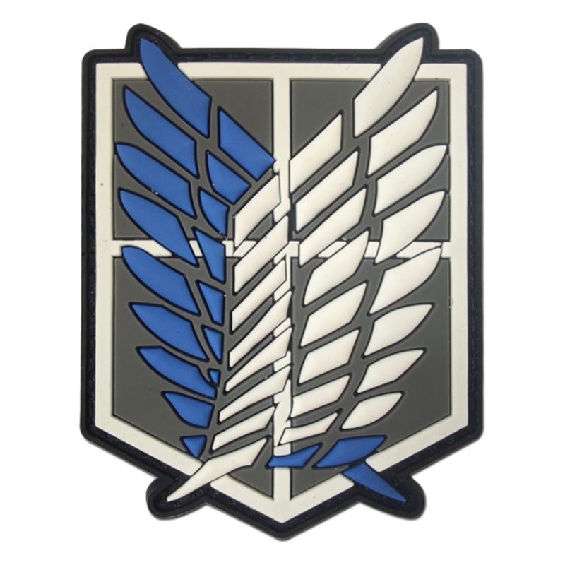 Anime Attack Giant Badge PVC 3D Soft Rubber Velcro Chapter Wing of Liberty Investigation Corps Armband