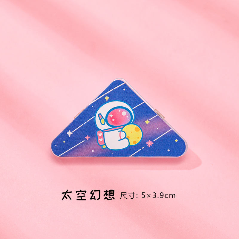 Picture of Creative inspirational text triangle clip student pp note clip acrylic document anti-roll clip test paper storage corner clip