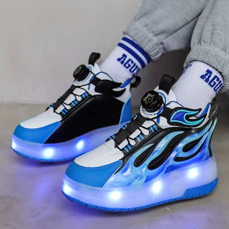 Heelys Shoes for Boys and Girls, Retractable Invisible Wheel Shoes, Bright Lights, Kidsren's Sports Roller Skates, Double Wheel Heelys Shoes