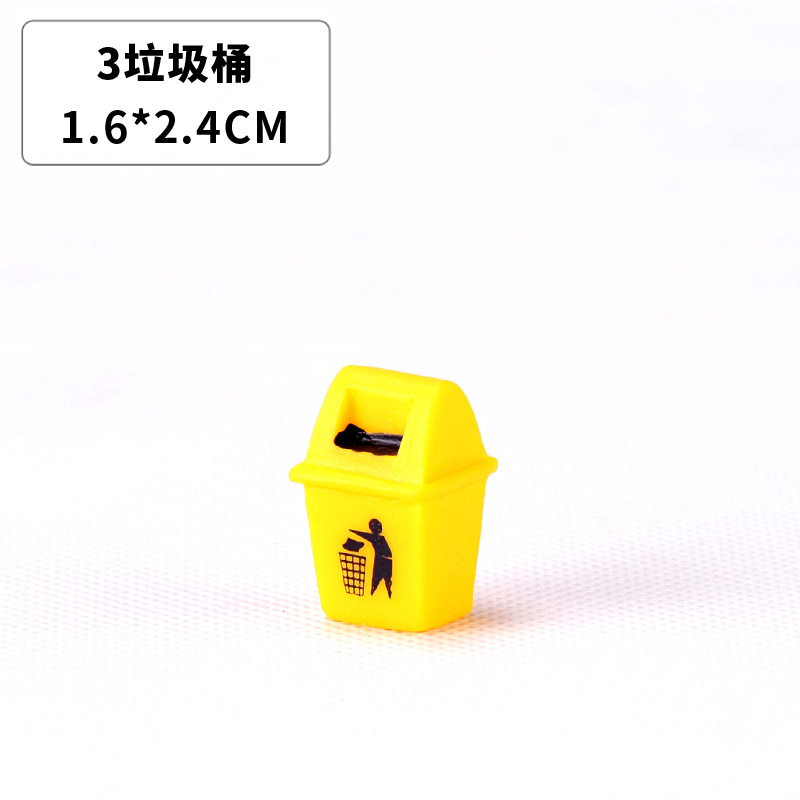 Picture of Indicating street sign street lamp mailbox fire hydrant trash can flower bed road cone Street View crafts resin gift ornaments