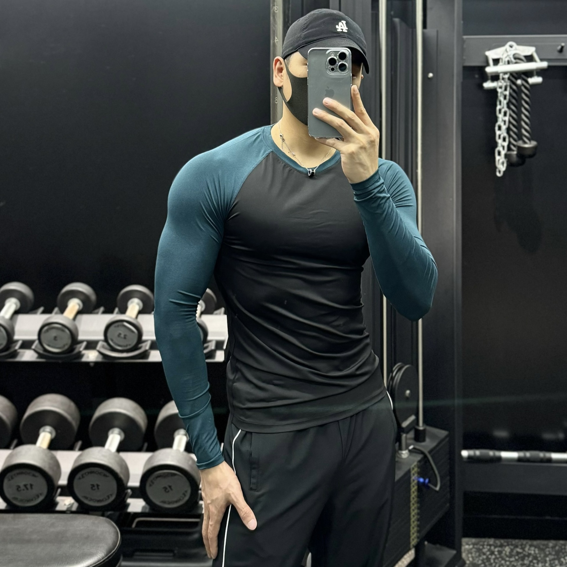 Quick-drying sports long-sleeved T-shirt men's running training sports basketball ice silk elastic tights yoga fitness clothing