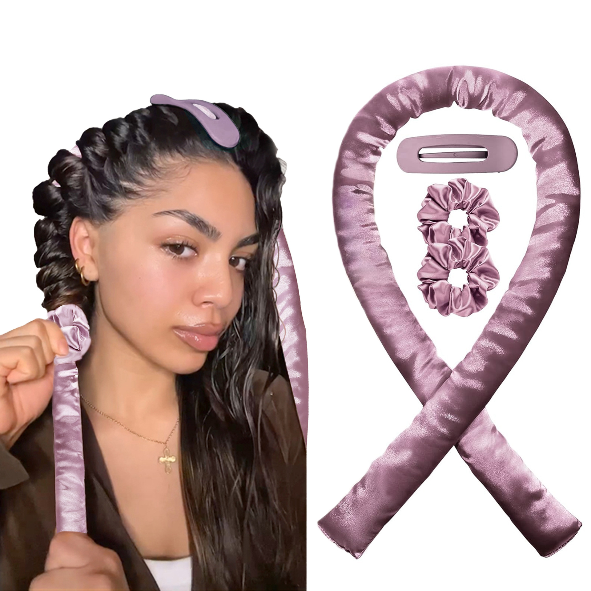 Picture of Cross-border New Style Hair-free Sleep Bow Lazy High-end Soft Hair Coiler Silk Loam Ribbon Curling Stick