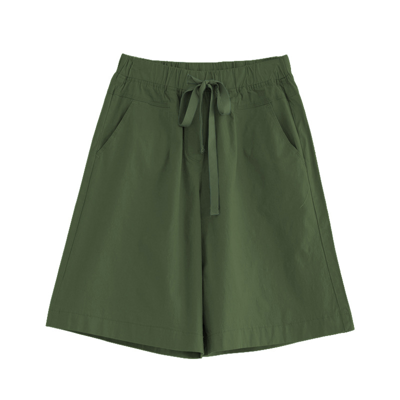 Picture of Five-point Pants Women's Loose Shorts Summer Thin High Waist 100.00kg Years New Casual Pants Women's Straight Black Five-point Pants