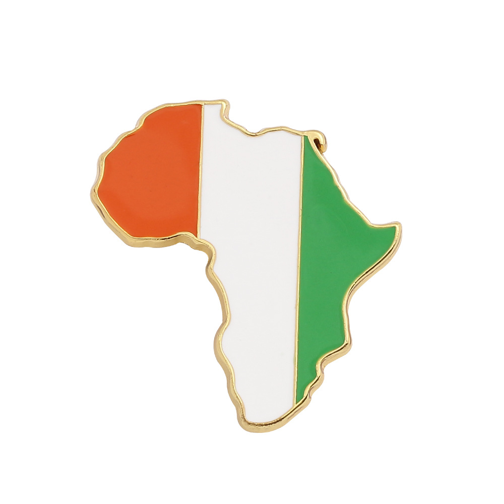 Picture of World Map Brooch Africa Map Angola Ghana Kenya Pin Creative Personality Badge