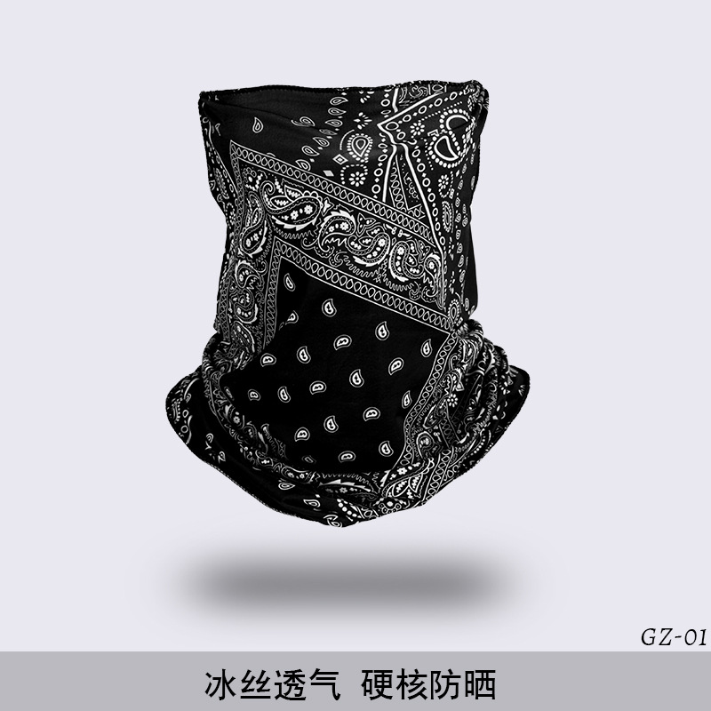 Picture of Outdoor ice silk mask changeable ear scarf men's and women's bicycle riding hood collar sun protection scarf summer