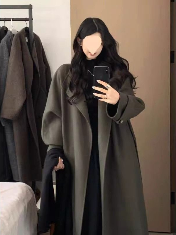 Picture of Gao Kezhong black woolen coat women's 2025 autumn/winter new woolen jacket high-end small mid-length model