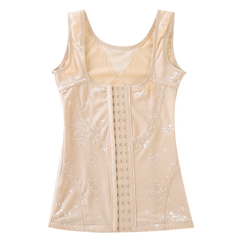 In stock breathable breasted high elastic belly contracting corset waist gathering chest support cotton jacquard postpartum vest corset