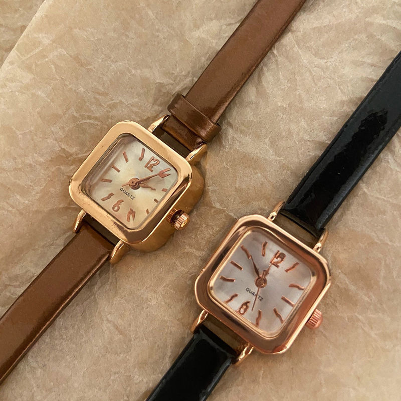 Women's thin strap small elegant student ins style summer high-grade elegant simple women's square quartz watch