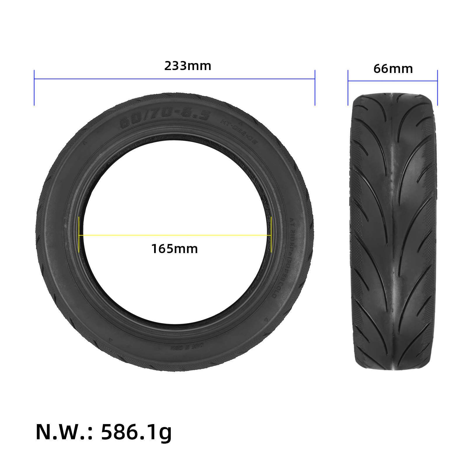 Picture of 60/70-6.5 Road V-Shaped Tire G30 G30D G30Lp Electric Scooter Inner Tube and Outer Tire Combination