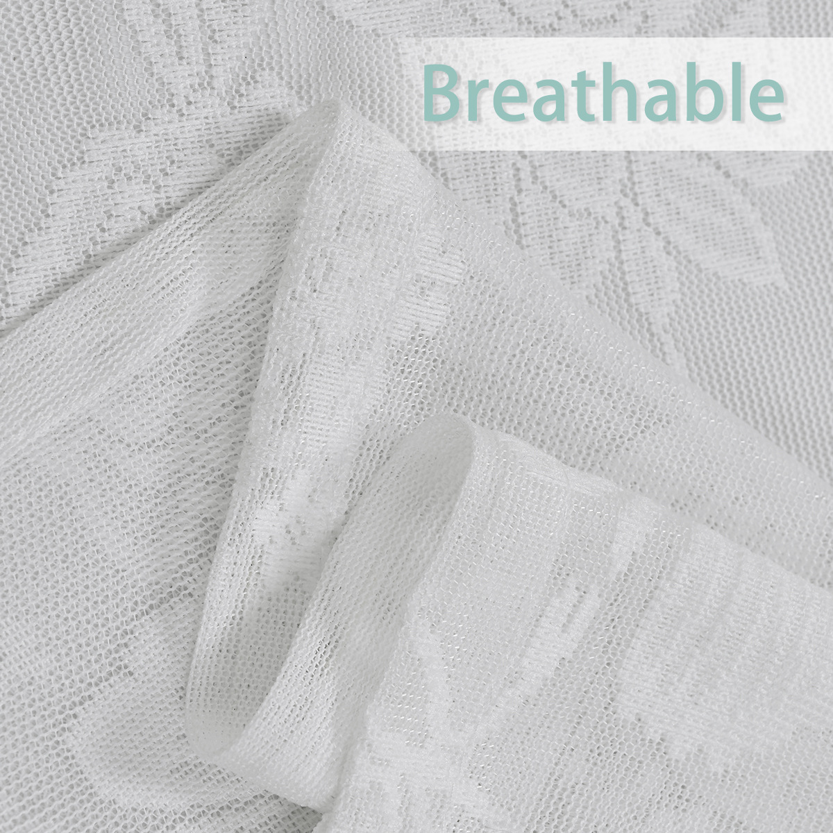 Picture of TEMU in stock window screen generation cross-border butterfly love flower white lace window screen SHEIN semi-shading finished curtain