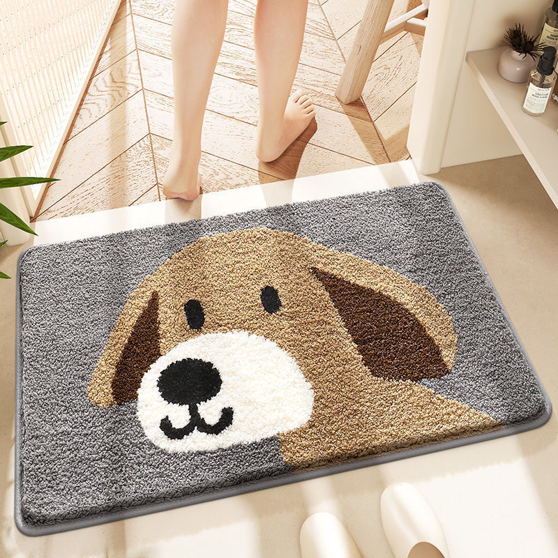 Picture of 2025 New Cartoon Cashmere Floor Mat Bathroom Decorative Blanket Shaped Bedroom Bedside Carpet Entry Door Mat