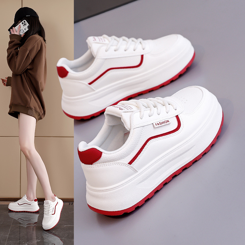 Thick-soled fashion versatile white shoes women's 2025 spring new Korean-style low-top casual sports shoes HXX-H138