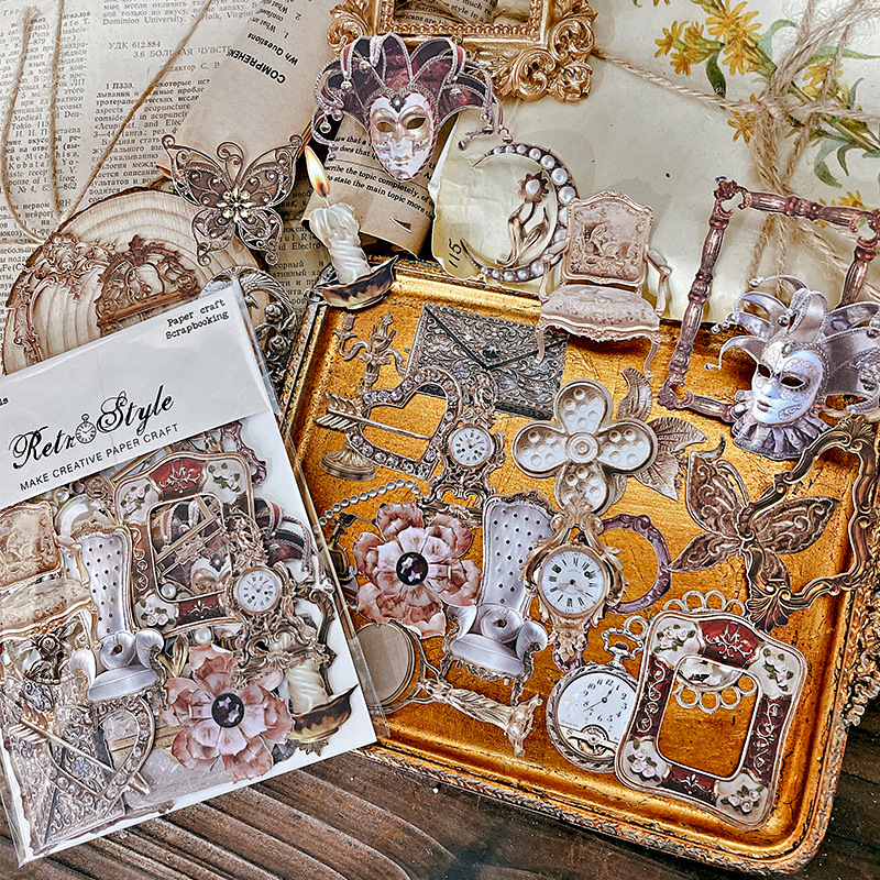 Retro hollow material thick card DIY album scrapbook Journal material paper card material package CH2312A