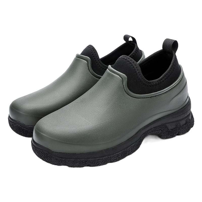 Wholesale cross-border large size waterproof work shoes car wash shoes rain shoes fashion wear-resistant non-slip increased chef shoes water shoes