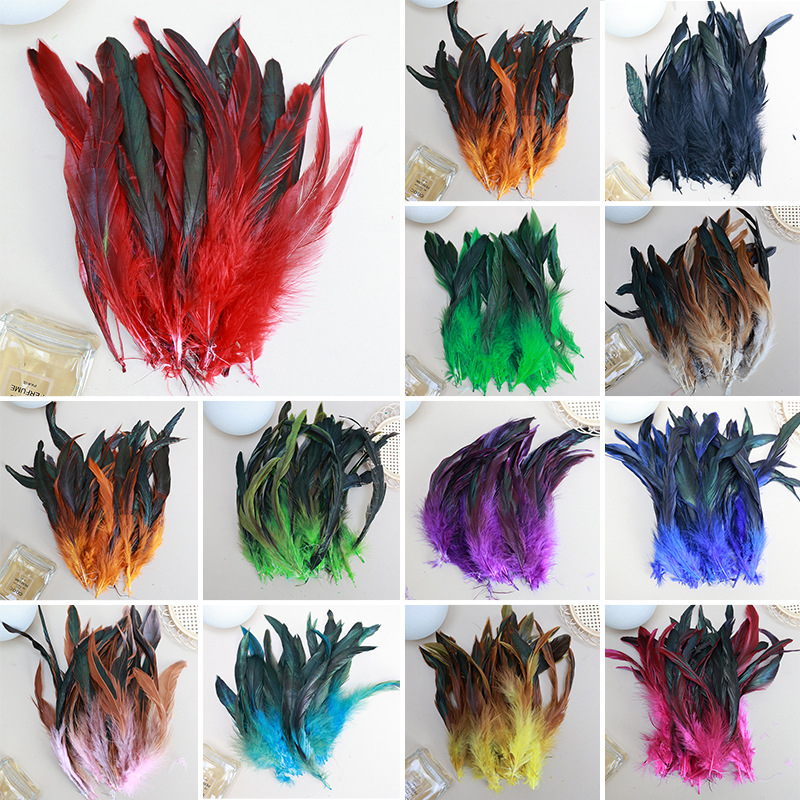 Picture of in stock 50 6-8 inch natural purple swimming feather chicken feather diy handmade accessories shooting props clothing accessories