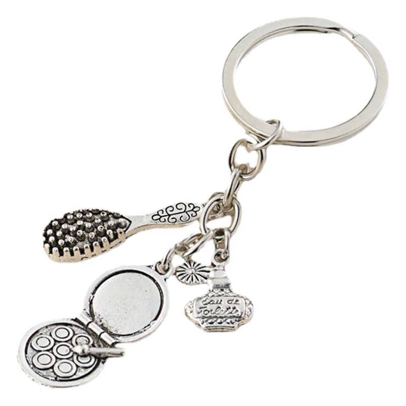 Creative Internet Celebrity Makeup Mirror Clothes Keychain Cartoon Baby Bag Pendant Women's Multifunctional Key Pendant Keychain
