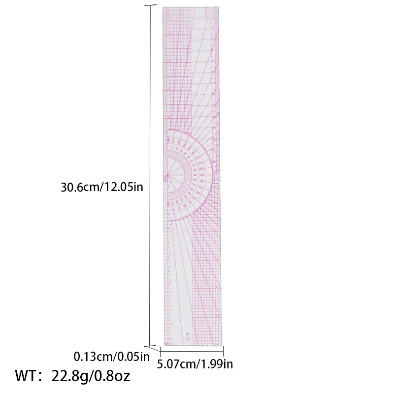 Picture of Pattern printing ruler clothing scale pattern making clothing curve cutting sewing tool multi-functional pattern printing ruler